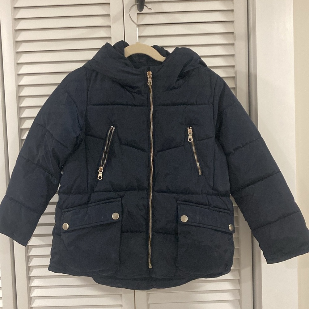 Zara Girls  Navy Blue Puffer Jacket size 6